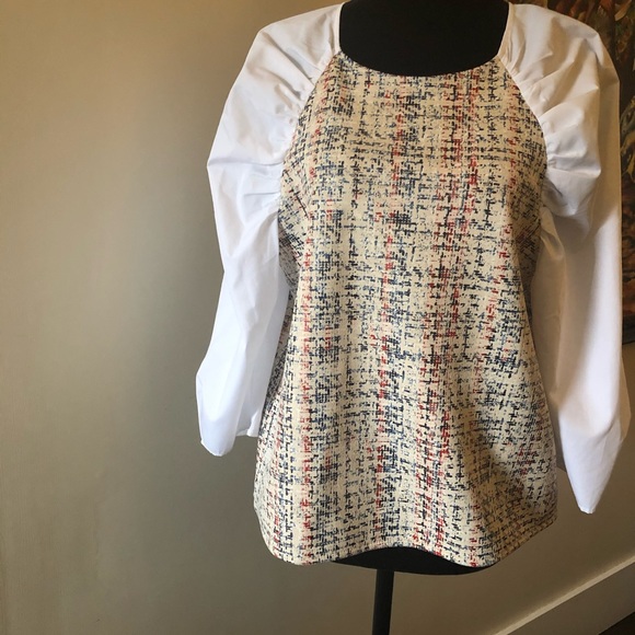 New Zara Combination Top w/ Voluminous Sleeves ♥️ - Picture 1 of 16